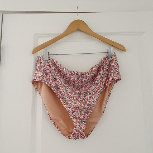 NWT J. Crew High Cut Waist Bikini Bottom Eloise Liberty London Floral XXL - Picture 3 of 10